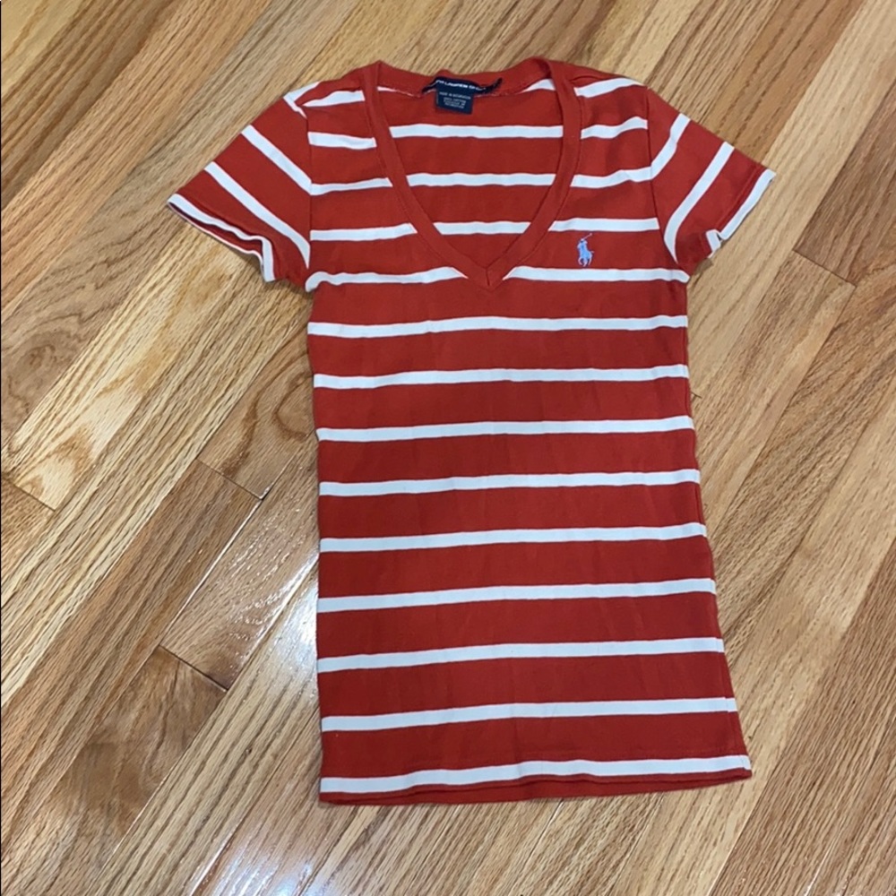 Ralph Lauren Sport Red Striped Cotton tee shirt